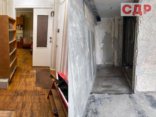 Демонтажные работы в квартире – до и после демонтажа.